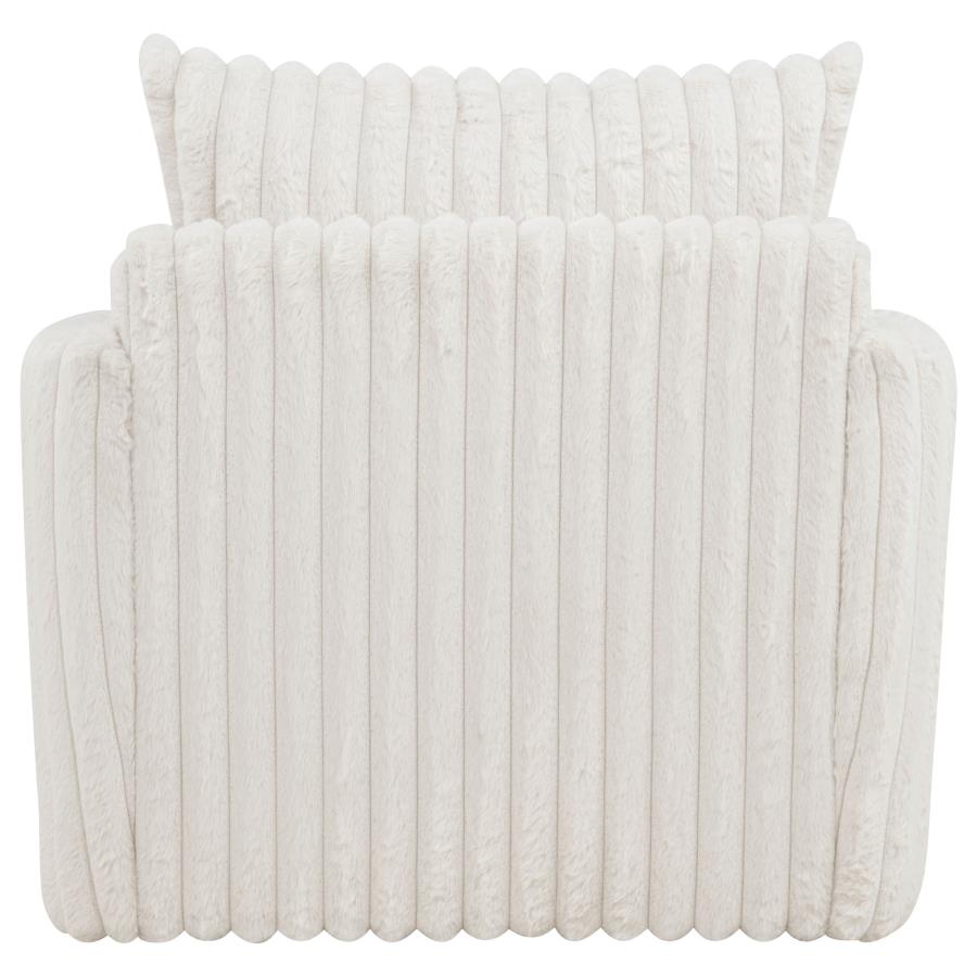 Sarco Corduroy Upholstered Swivel Accent Arm Chair Ivory - 902541