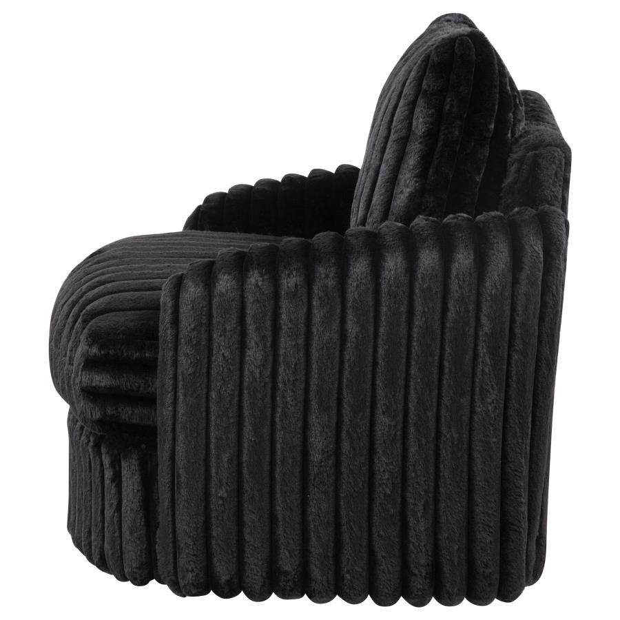 Sarco Corduroy Upholstered Swivel Accent Arm Chair Black - 902542