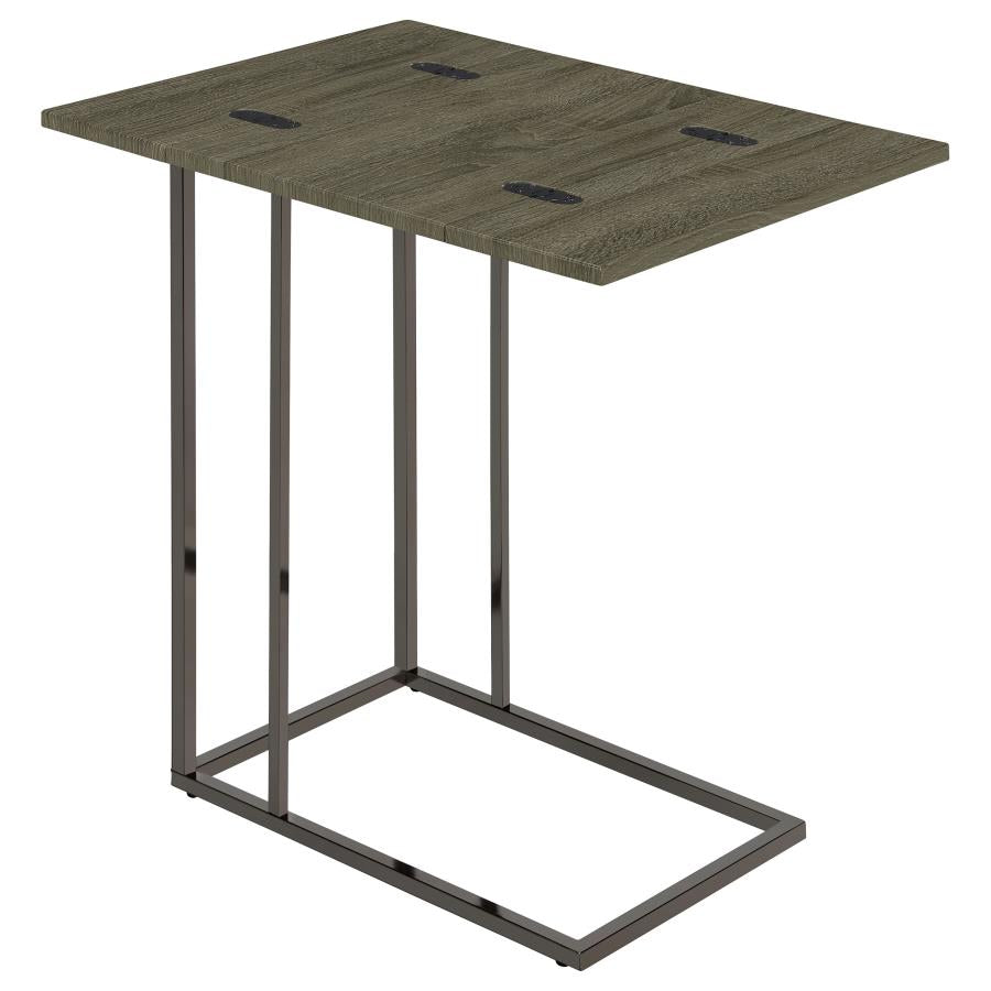Pedro Expandable C-Shaped Sofa Side Table Weathered Grey - 902864