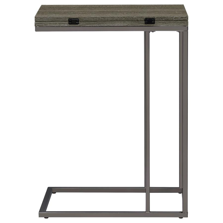 Pedro Expandable C-Shaped Sofa Side Table Weathered Grey - 902864