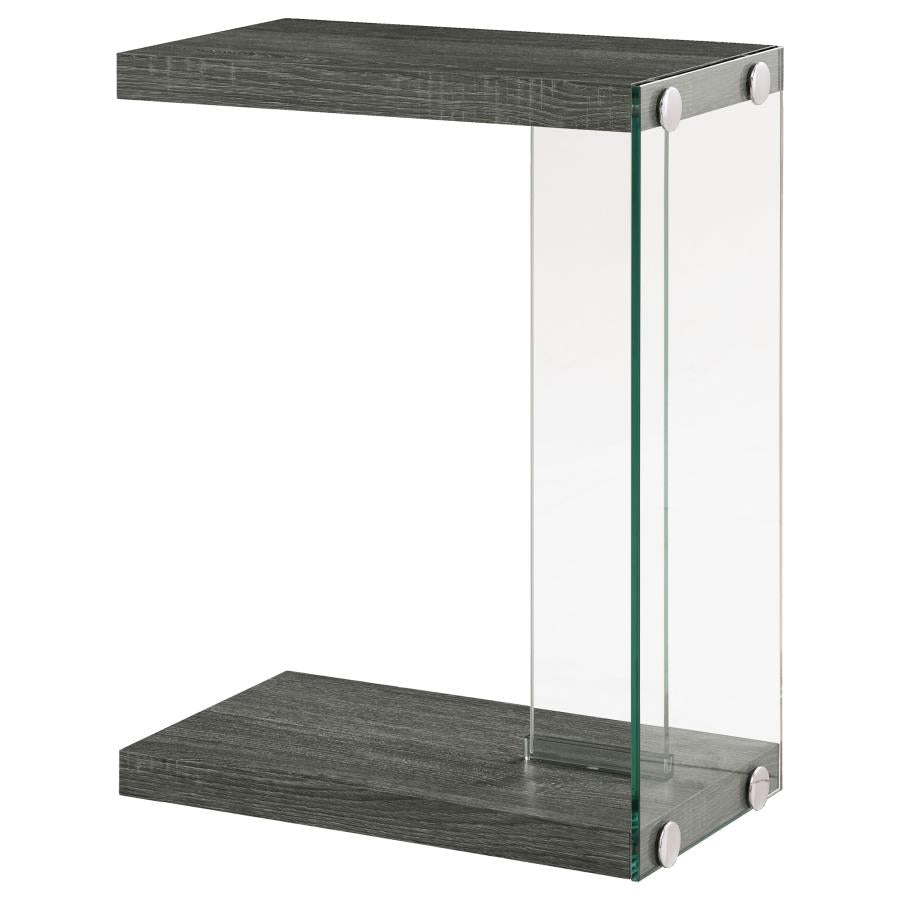 Colby Engineered Wood C-Shaped Side Table Weathered Grey - 902916