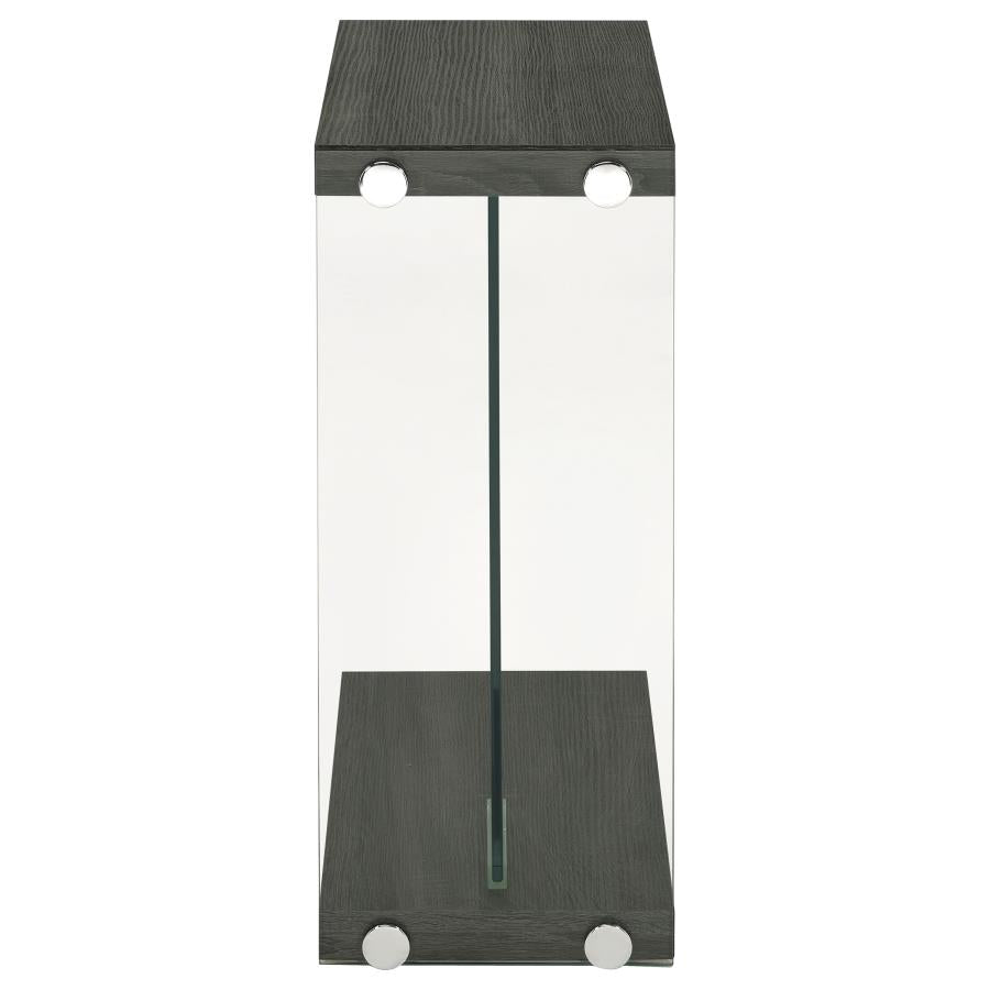 Colby Engineered Wood C-Shaped Side Table Weathered Grey - 902916