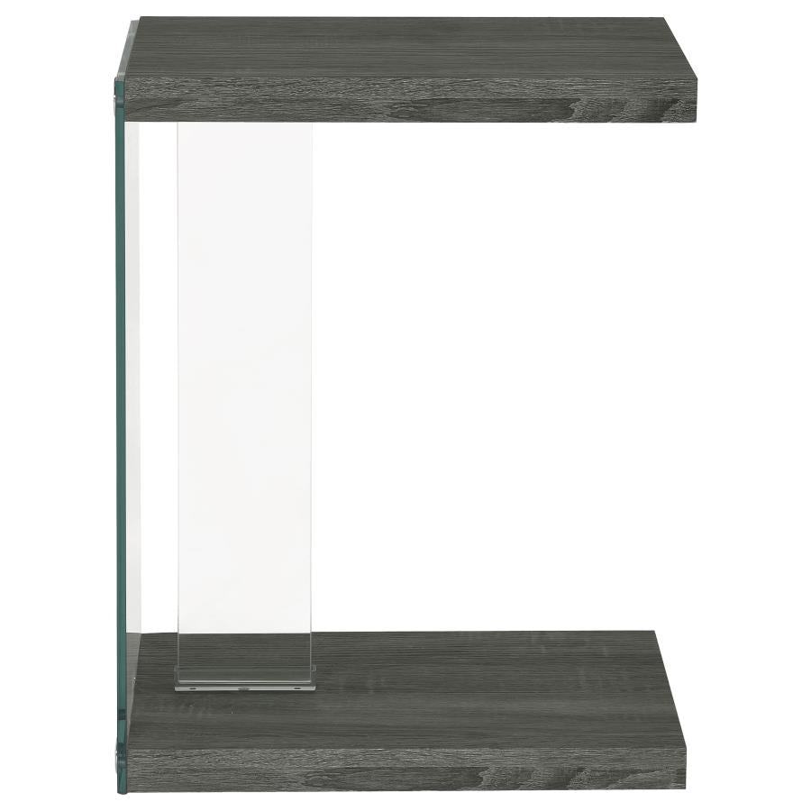 Colby Engineered Wood C-Shaped Side Table Weathered Grey - 902916