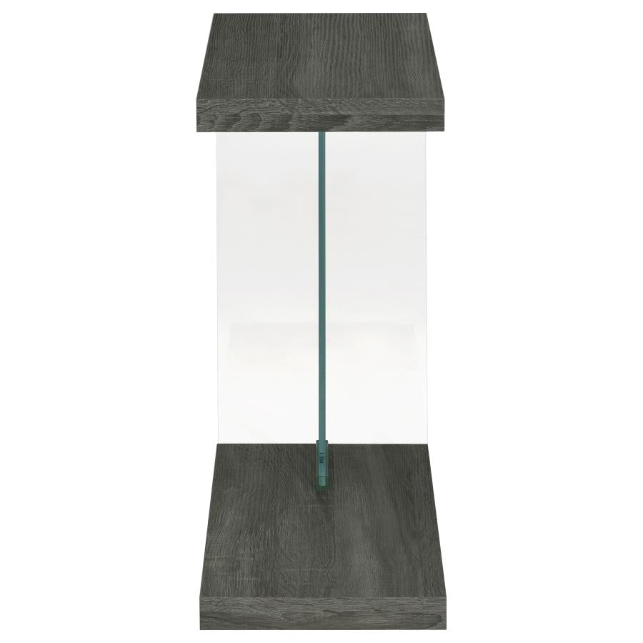 Colby Engineered Wood C-Shaped Side Table Weathered Grey - 902916