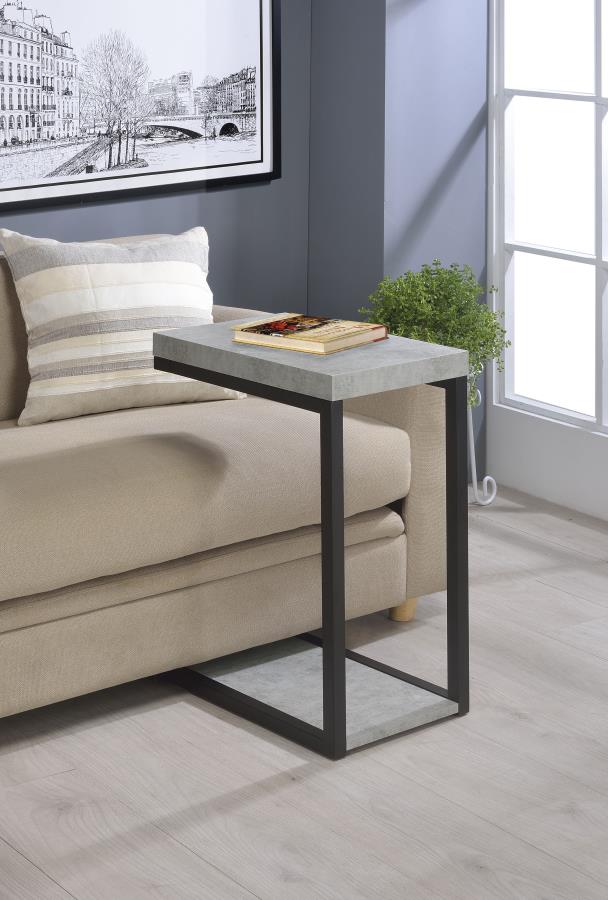 Beck Engineered Wood C-Shape Sofa Side Table Cement - 902933