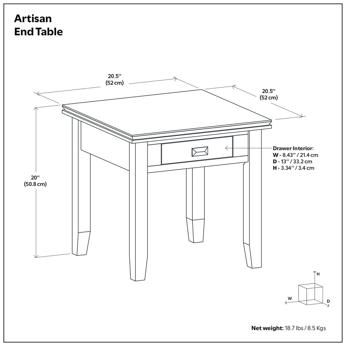 Artisan - End Table - Russet Brown