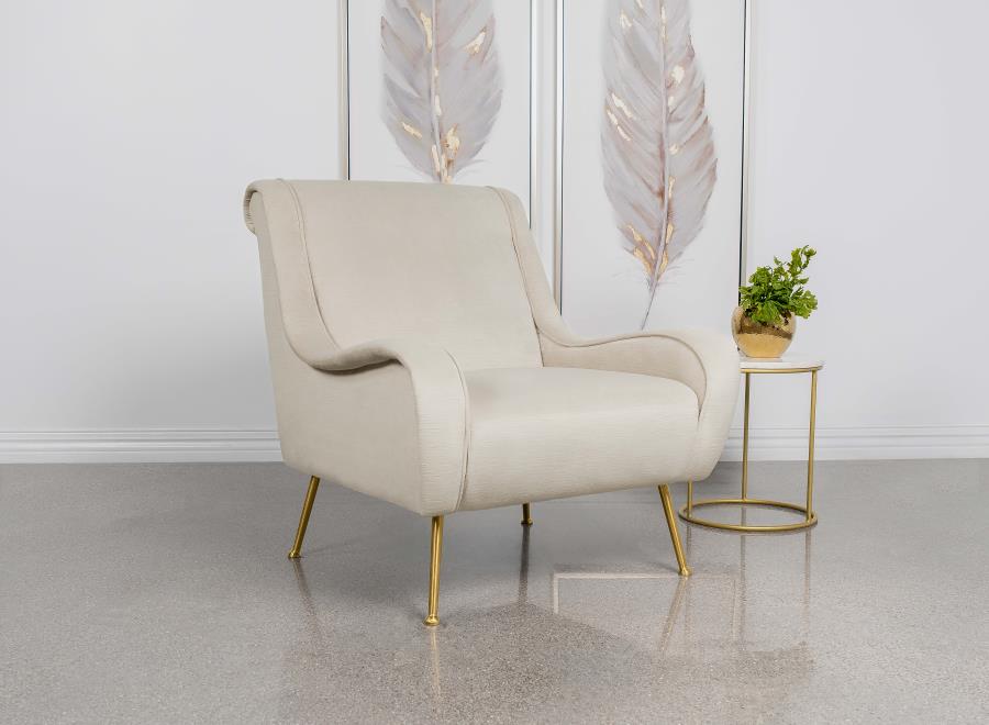 Ricci Upholstered Saddle Arm Accent Chair Stone - 903043