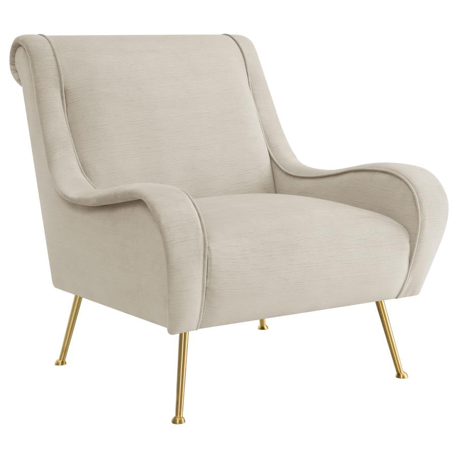 Ricci Upholstered Saddle Arm Accent Chair Stone - 903043