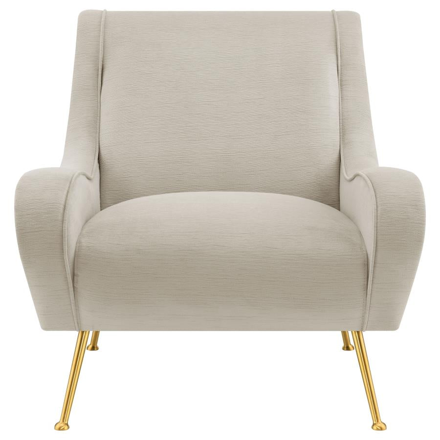 Ricci Upholstered Saddle Arm Accent Chair Stone - 903043