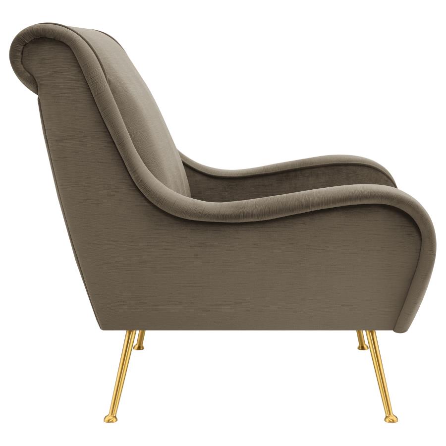 Ricci Upholstered Saddle Arm Accent Chair Truffle - 903044