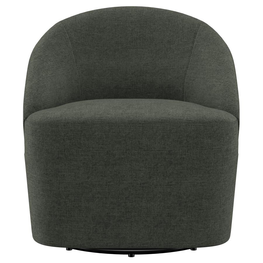 Leon Upholstered Barrel Accent Swivel Chair Hunter Green - 903075