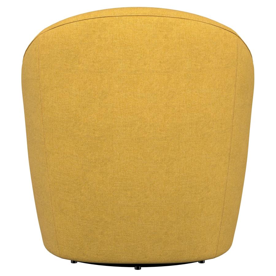 Leon Upholstered Barrel Accent Swivel Chair Mustard Yellow - 903076
