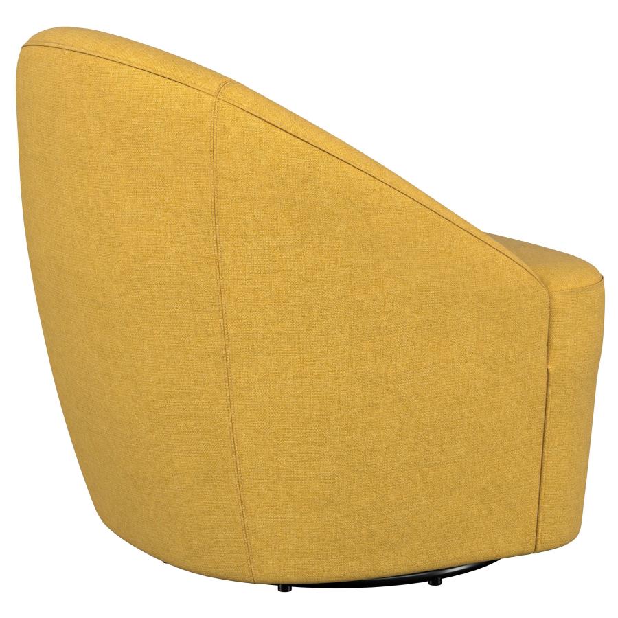 Leon Upholstered Barrel Accent Swivel Chair Mustard Yellow - 903076