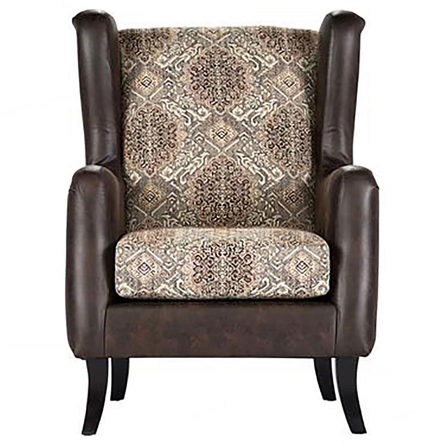 Elmbrook Upholstered Wingback Accent Club Chair Brown - 903080
