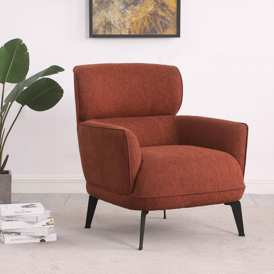 Andrea Upholstered Crecent Arm Accent Chair Orange - 903081