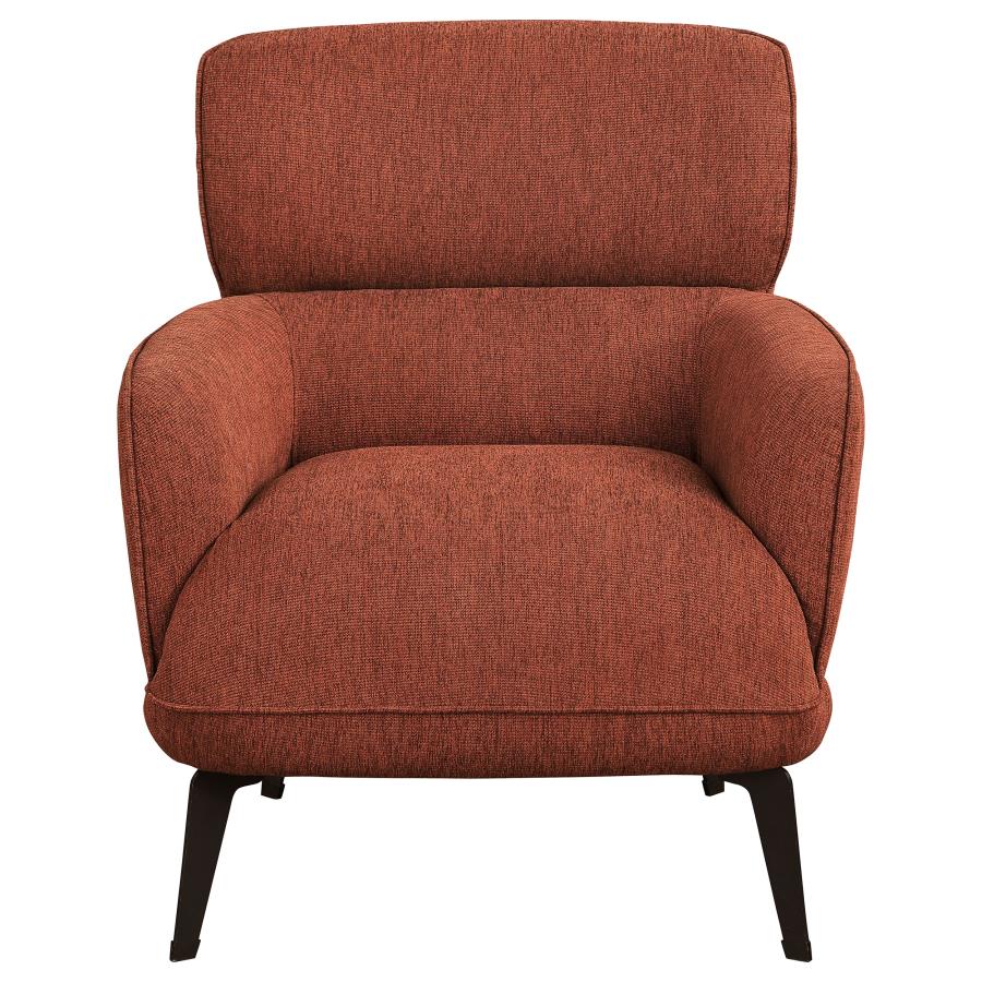 Andrea Upholstered Crecent Arm Accent Chair Orange - 903081