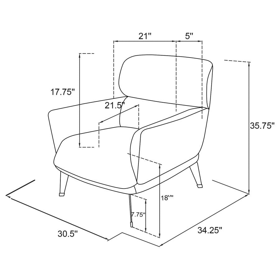 Andrea Upholstered Crecent Arm Accent Chair Orange - 903081