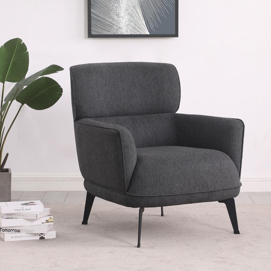 Andrea Upholstered Crecent Arm Accent Chair Grey - 903082