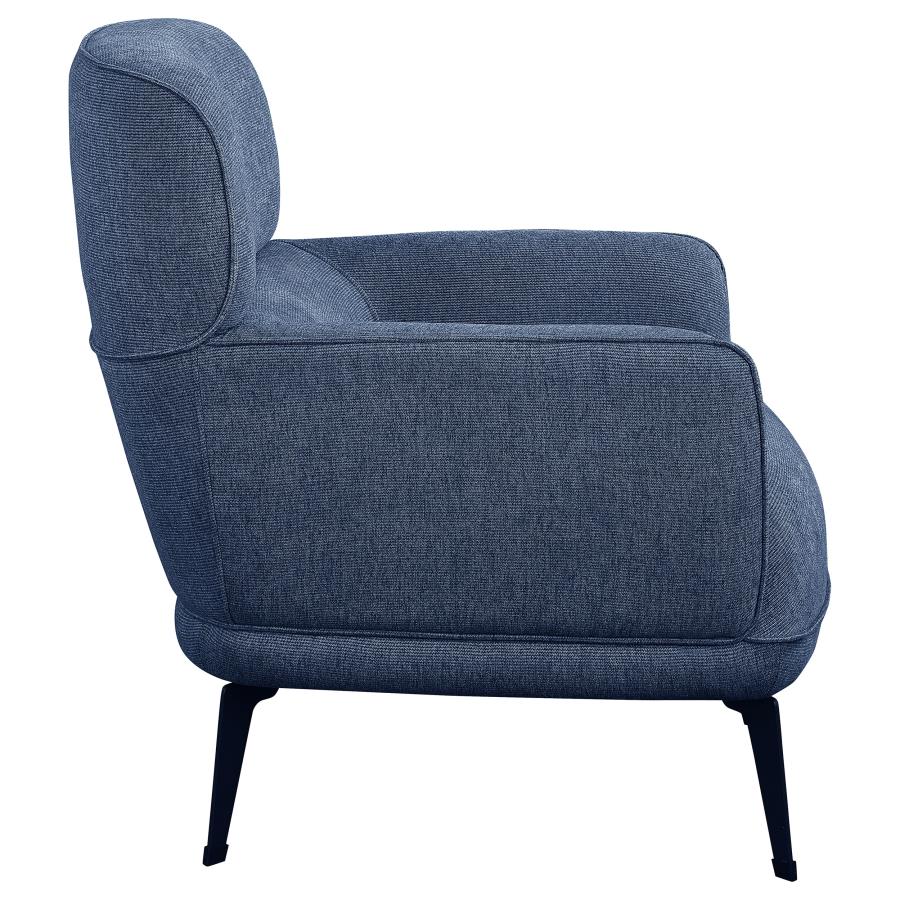 Andrea Upholstered Crecent Arm Accent Chair Blue - 903083