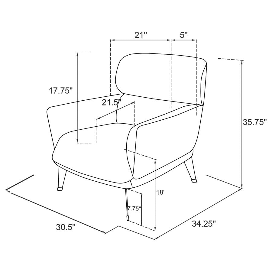 Andrea Upholstered Crecent Arm Accent Chair Blue - 903083