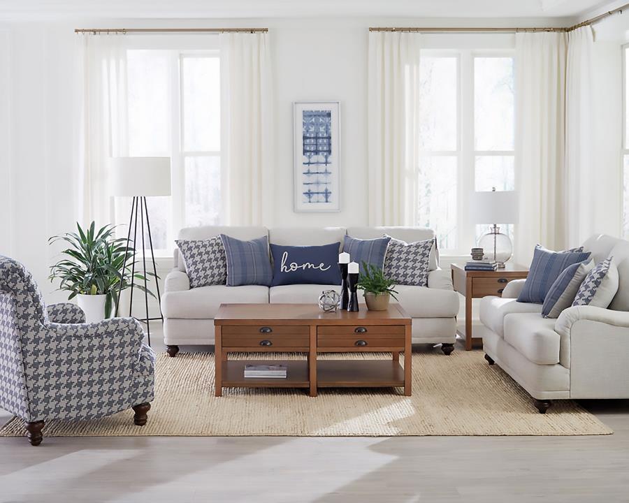 Glenn Upholstered English Arm Accent Chair Blue - 903093