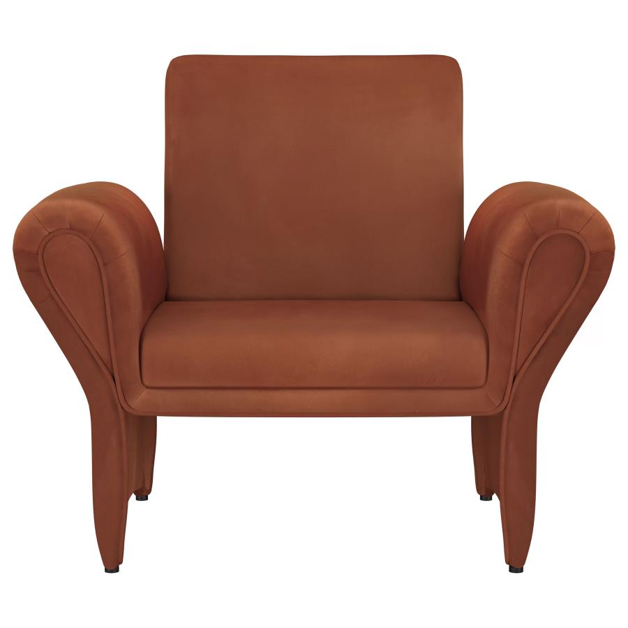 Liana Upholstered Roll Arm Accent Armchair Rust Orange - 903150