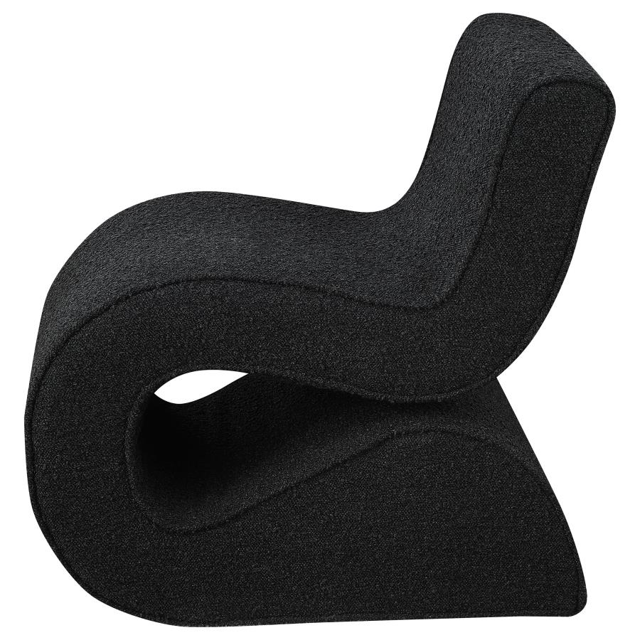Ronea Boucle Upholstered Armless Curved Chair Charcoal - 903155