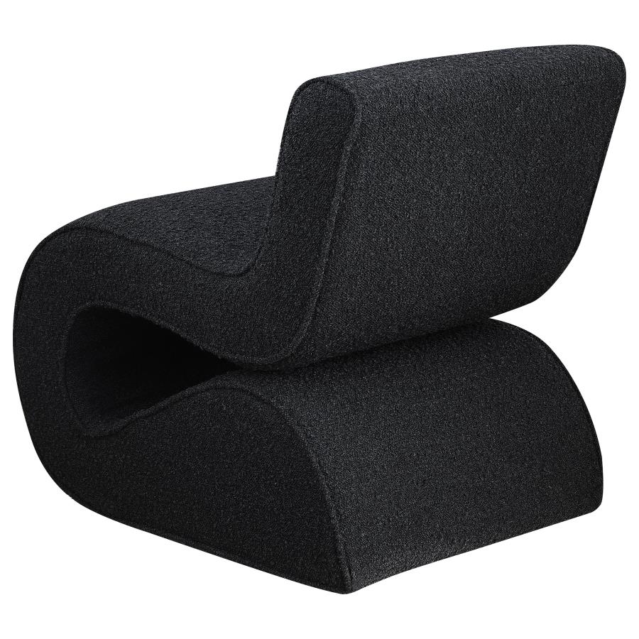 Ronea Boucle Upholstered Armless Curved Chair Charcoal - 903155