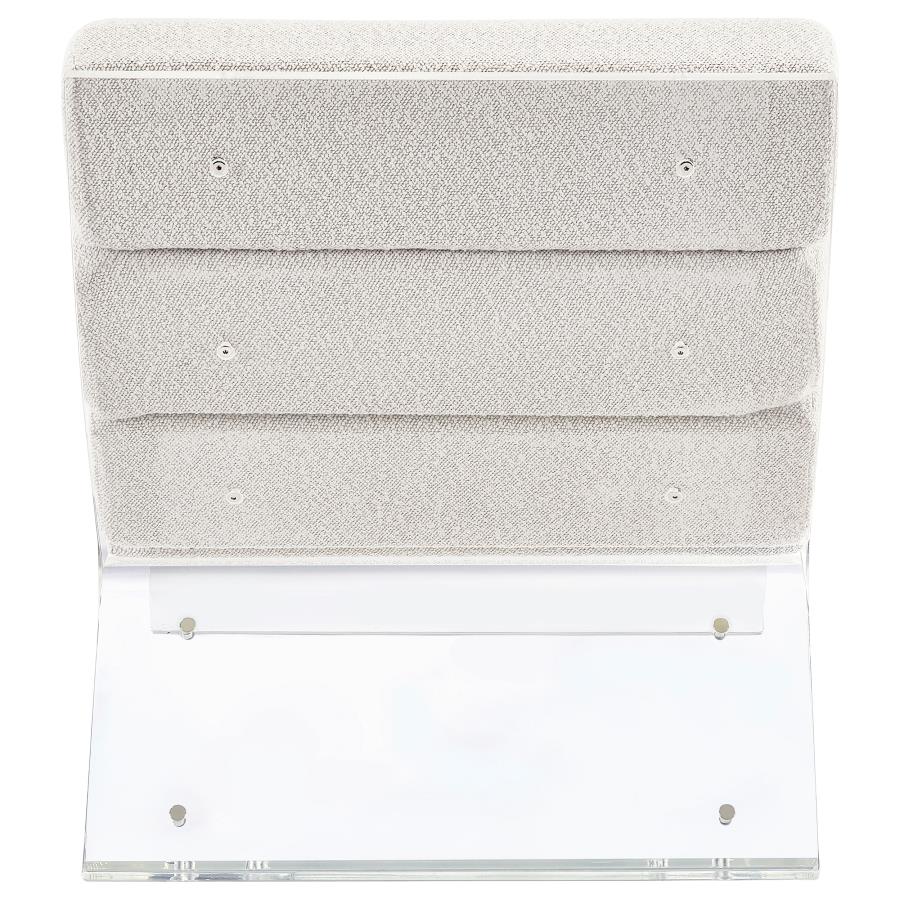 Serreta Boucle Upholstered Armless Acrylic Chair Ivory - 903161