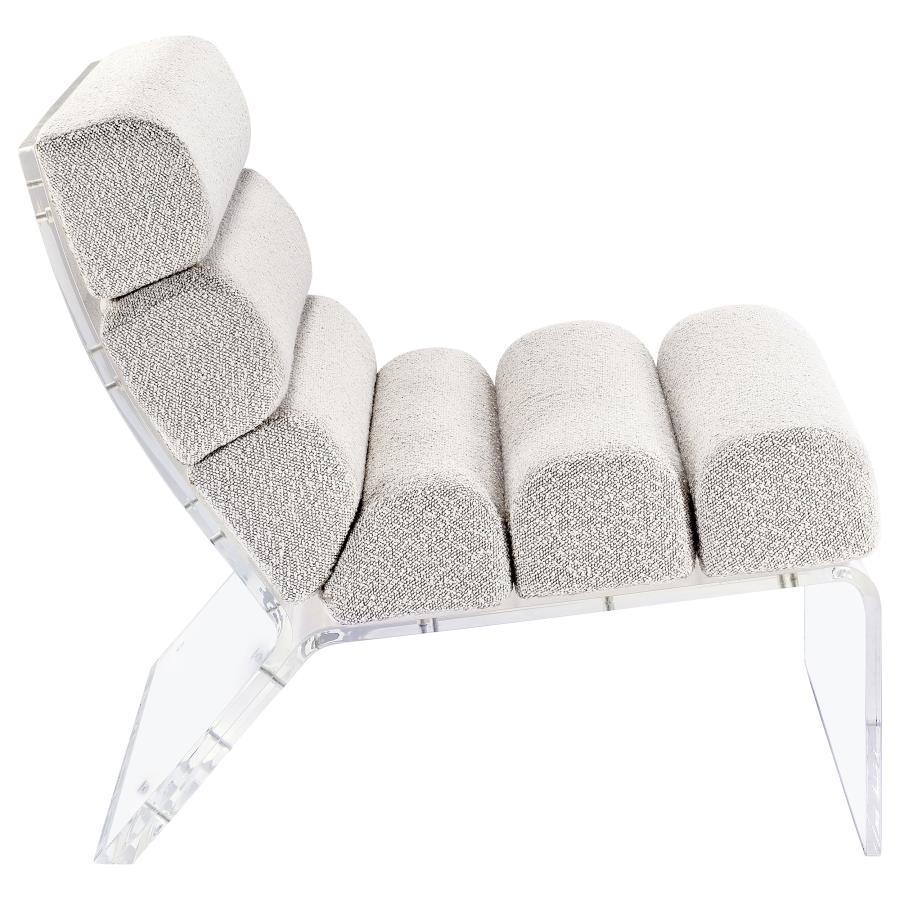 Serreta Boucle Upholstered Armless Acrylic Chair Ivory - 903161