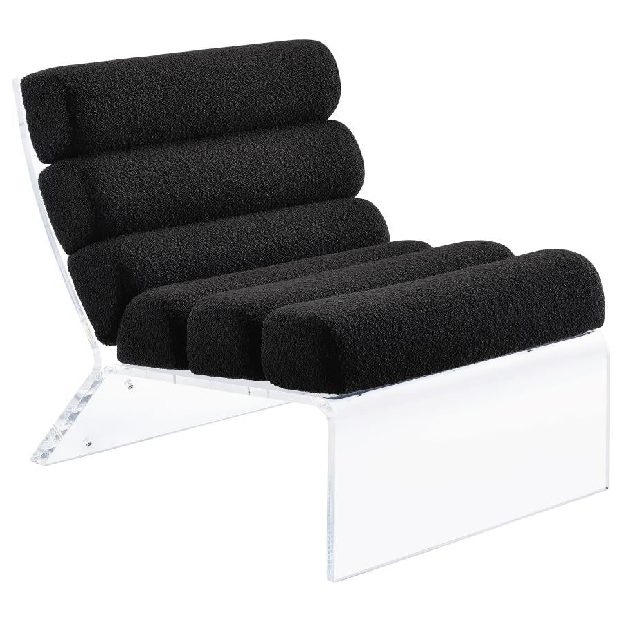 Serreta Boucle Upholstered Armless Acrylic Chair Black - 903162
