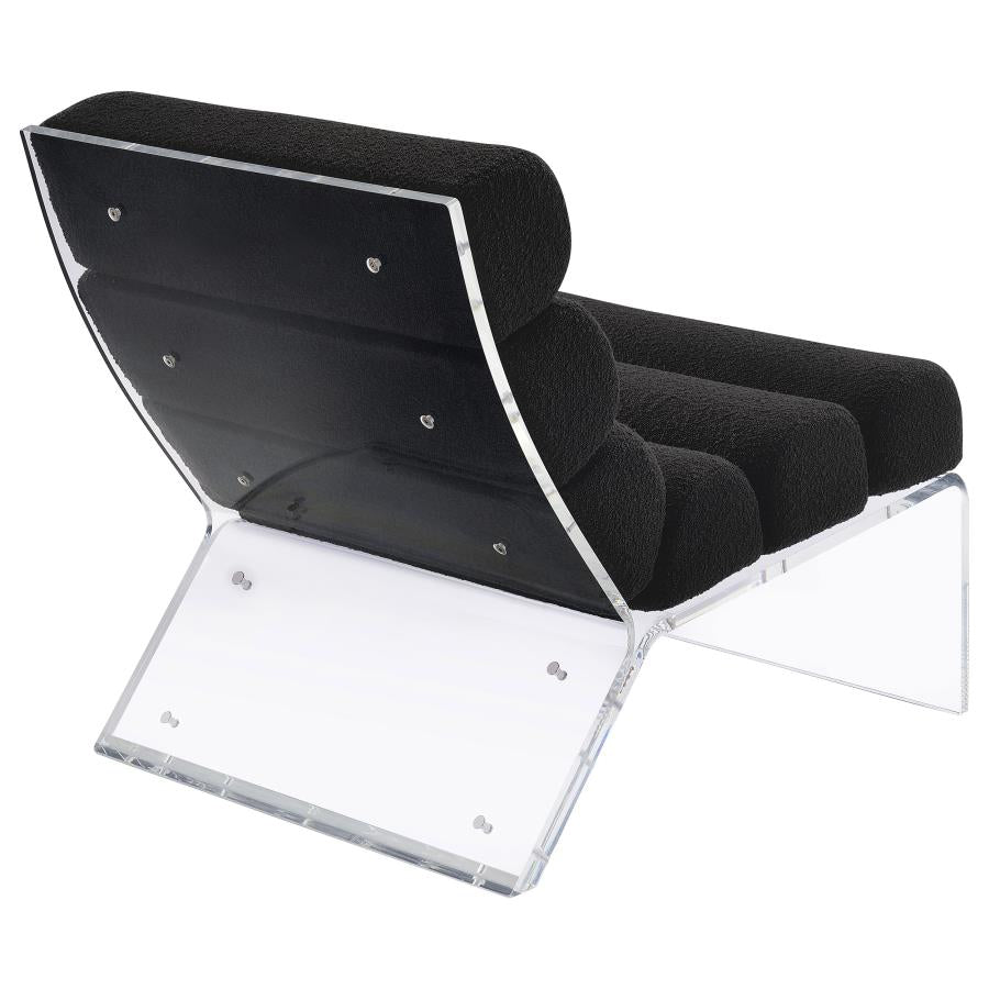 Serreta Boucle Upholstered Armless Acrylic Chair Black - 903162