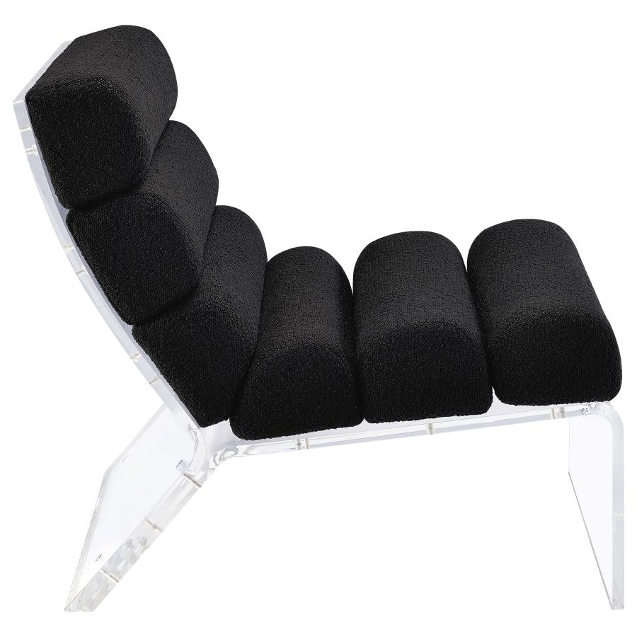 Serreta Boucle Upholstered Armless Acrylic Chair Black - 903162