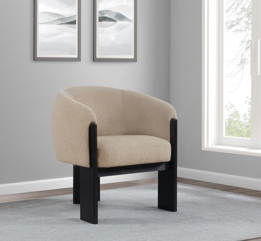 Valdez Boucle Upholstered Barrel Back Accent Chair Beige - 903165