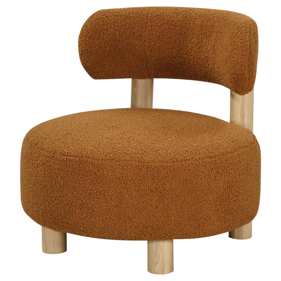 Zonie Boucle Upholstered Barrel Back Accent Chair Orange - 903167