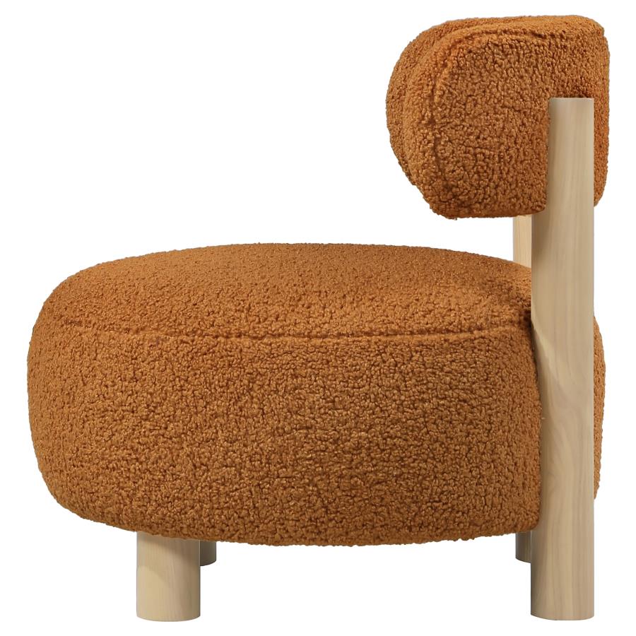 Zonie Boucle Upholstered Barrel Back Accent Chair Orange - 903167