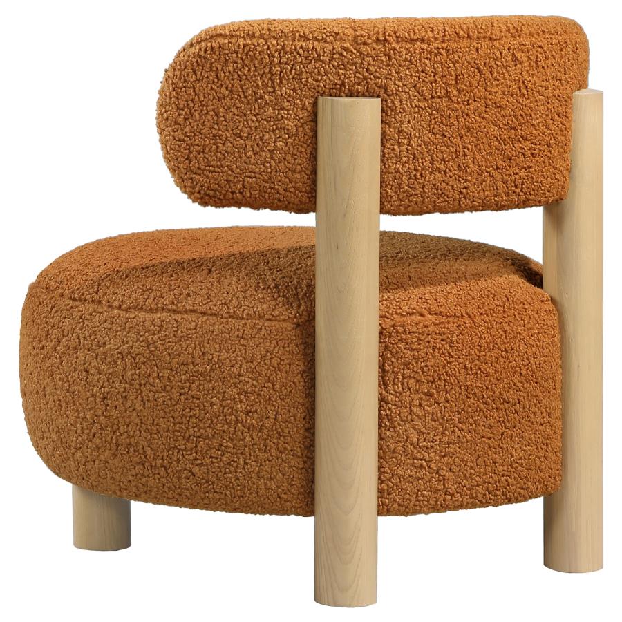 Zonie Boucle Upholstered Barrel Back Accent Chair Orange - 903167