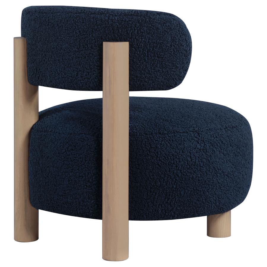 Zonie Boucle Upholstered Barrel Back Accent Chair Blue - 903168