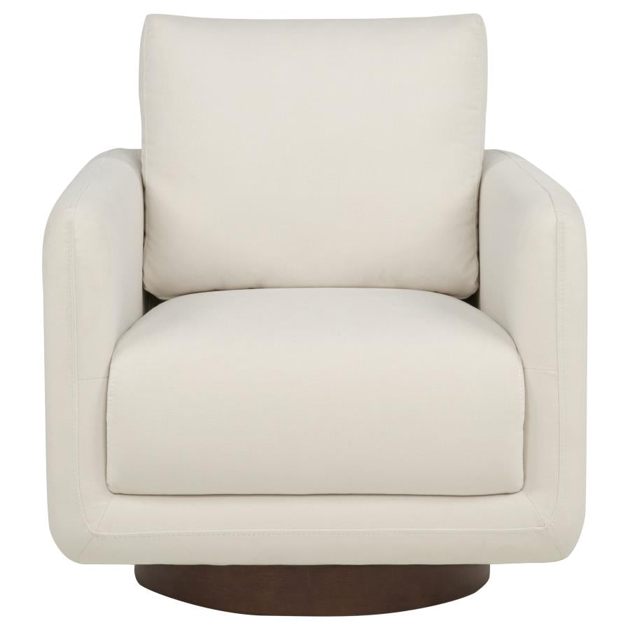 Iris Fabric Upholstered Swivel Accent Chair Ivory - 903255
