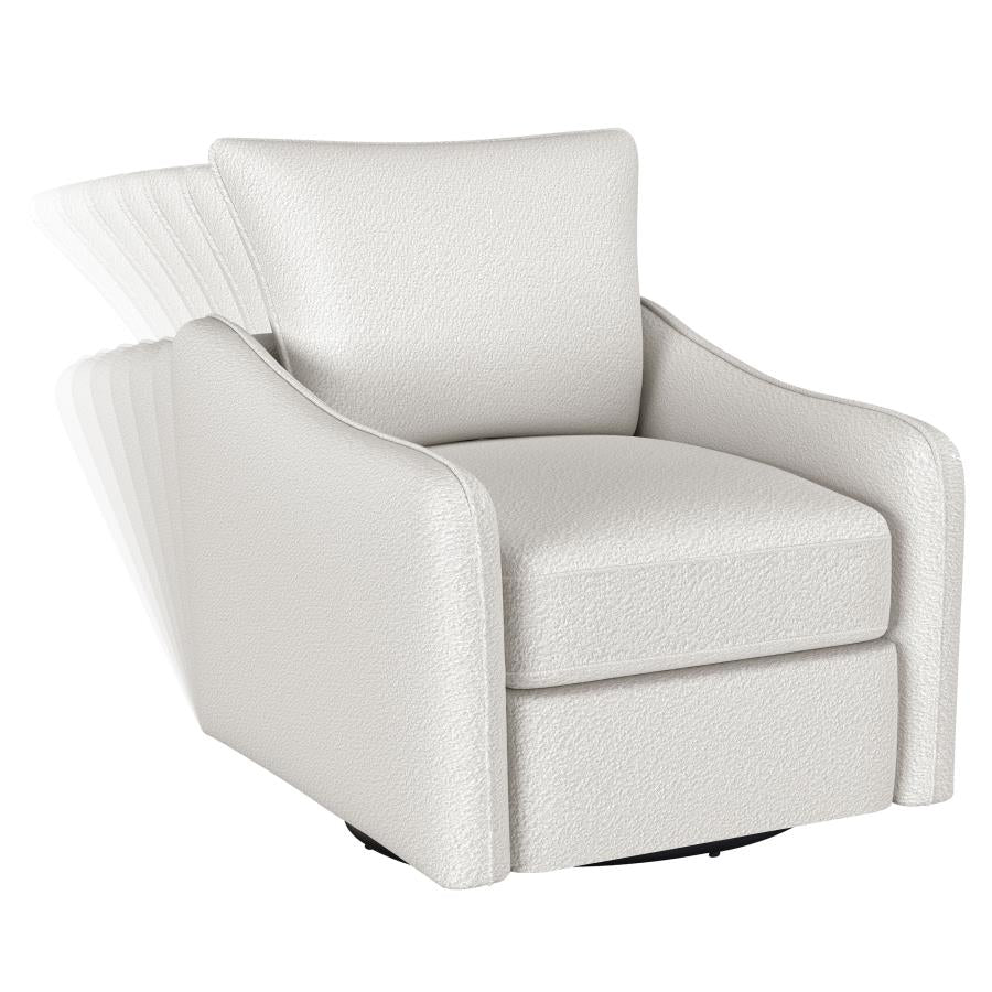 Madia Upholstered Sloped Arm Swivel Glider Chair Vanilla - 903391