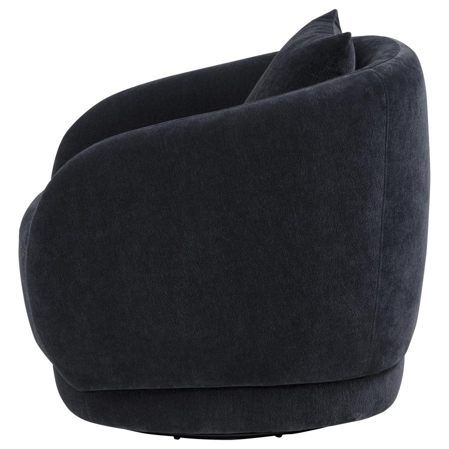 Arnaud Chenille Upholstered Swivel Accent Chair Navy - 903487
