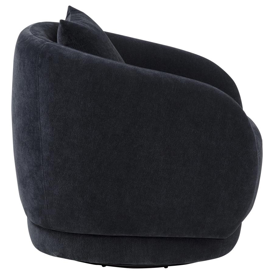 Arnaud Chenille Upholstered Swivel Accent Chair Navy - 903487