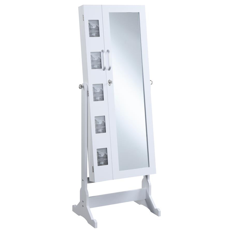 Doyle Cheval Mirror with Jewelry Storage White - 904031