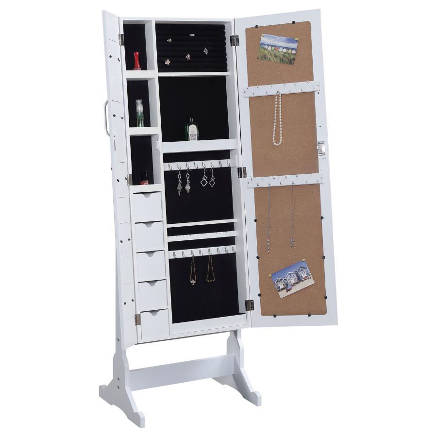 Doyle Cheval Mirror with Jewelry Storage White - 904031