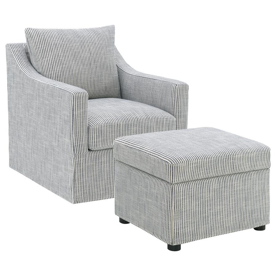 Winter Upholstered Sloped Arm Accent Swivel Chair Grey - 904137