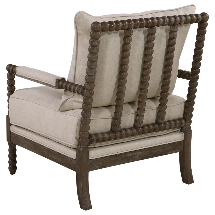 Blanchett Upholstered Bobbin Accent Chair Beige and Natural - 905362