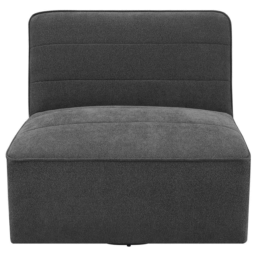 Cobie Upholstered Armless Swivel Chair Dark Charcoal - 905713