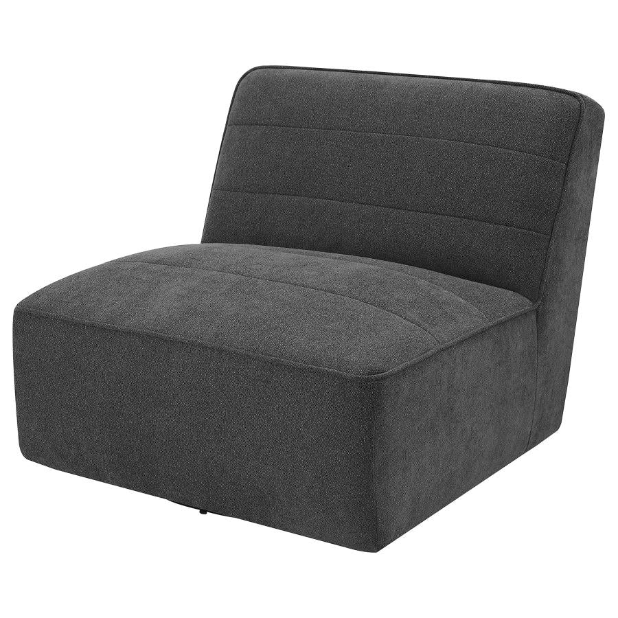 Cobie Upholstered Armless Swivel Chair Dark Charcoal - 905713