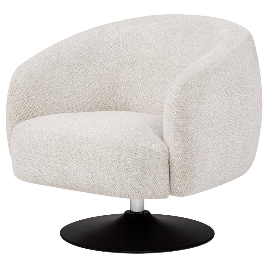 Dave Upholstered Barrel Back Swivel Club Chair Beige - 905739