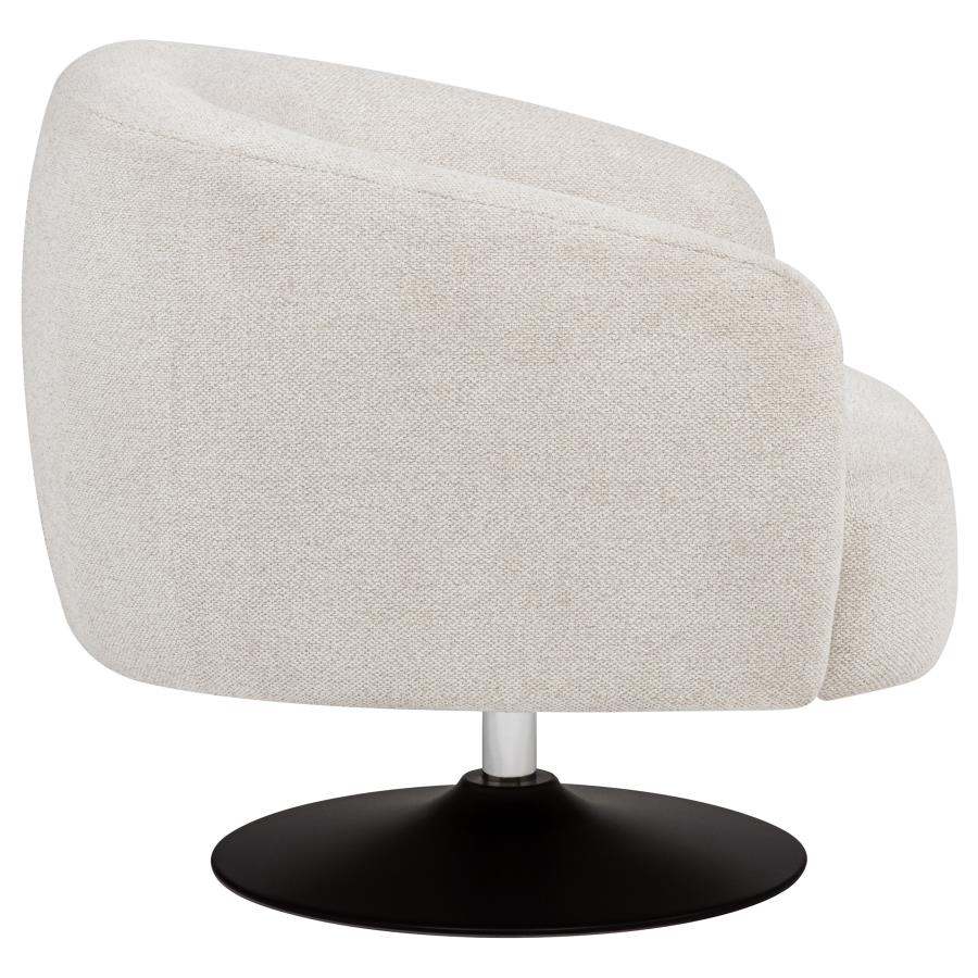 Dave Upholstered Barrel Back Swivel Club Chair Beige - 905739
